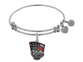 Brass White Finish Casino Night Charm On White Angelica Collection Bangle
