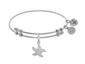 Angelica Collection Brass With White Starfish Charm With White CZ On W Hite Bangle