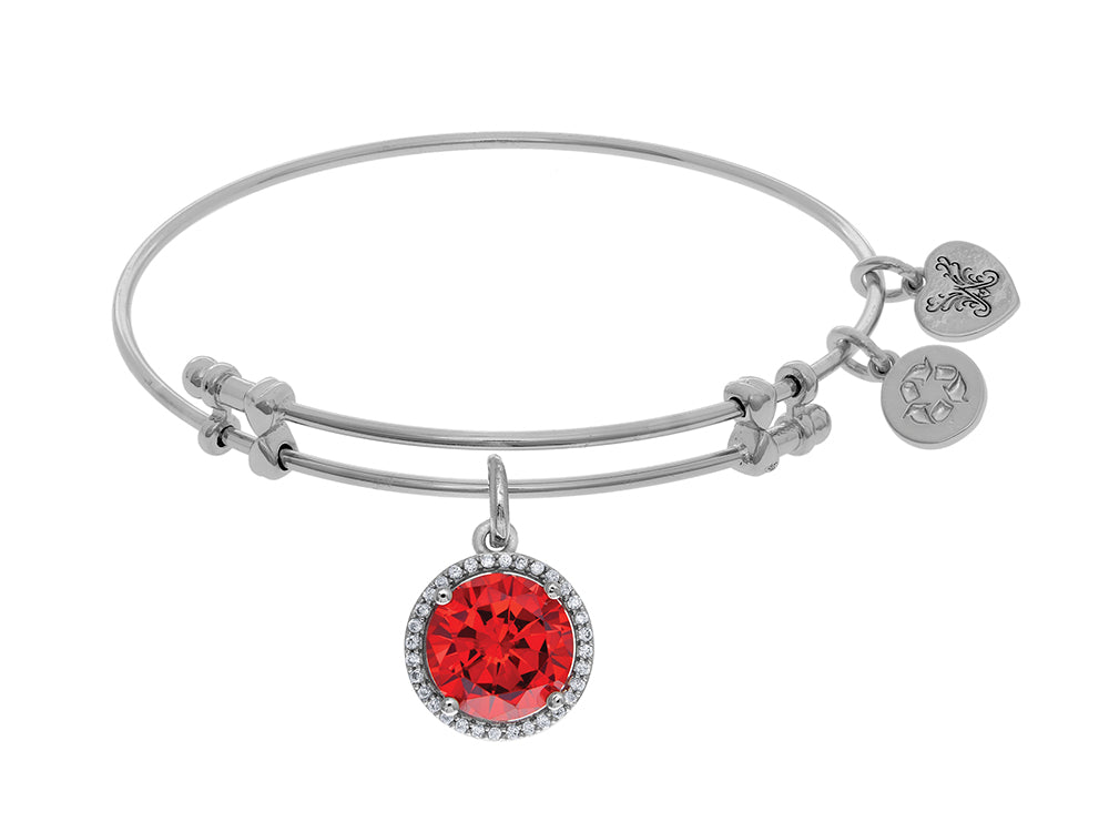 Angelica Collection Brass With January Birth Month On White Bangle