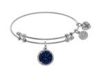 Brass With September Birth Month On White Angelica Collection Bangle