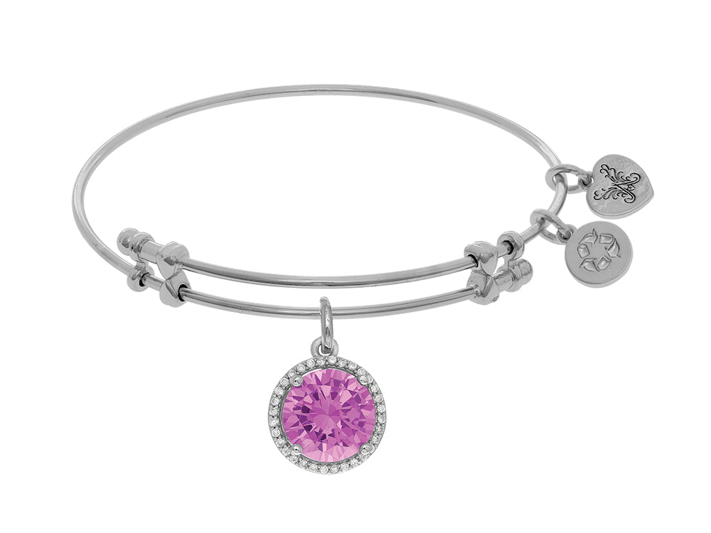 Angelica Collection Brass With October Birth Month On White Bangle
