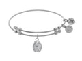 Brass With White Finish Charm With White CZ Ladybu G On White Angelica Collection Bangle