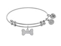Brass With White Finish Charm With White CZ Bone O N White Angelica Collection Bangle