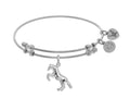 Brass With White Finish Horse Charm On White Angelica Collection Bangle