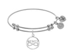 Brass With White Infinity Charm On White Angelica Collection Bangle