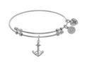 Brass With White Anchor Charm On White Angelica Collection Bangle