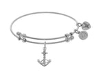 Brass With White Anchor Charm On White Angelica Collection Bangle