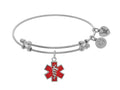 Brass With Red Enamel Caduceus White Angelica Collection Angelica Collection Bangle