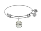 Brass With White Finish Charm On White Angelica Collection Tween Bangle
