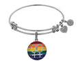 Brass With White Finish Lgbtq Pride Enamel Charm For Angelica Collection Bangle