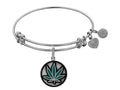 Brass With White Finish Cannabis Enamel Charm For Angelica Collection Bangle