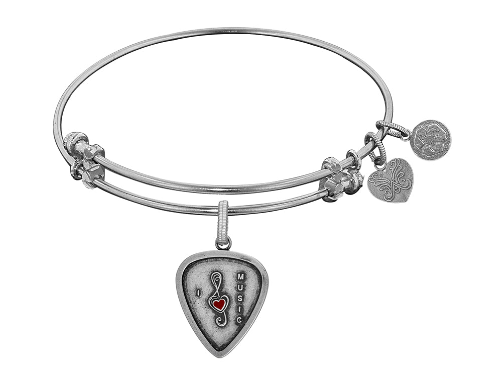 Brass With White Finish I Love Music Enamel Charm For Angelica Collection Bangle