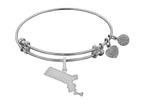 Brass With White Finish Massachusetts Charm For Angelica Collection Bangle