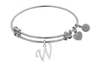 Brass With White Finish Initial W Charm For Angelica Collection Bangle