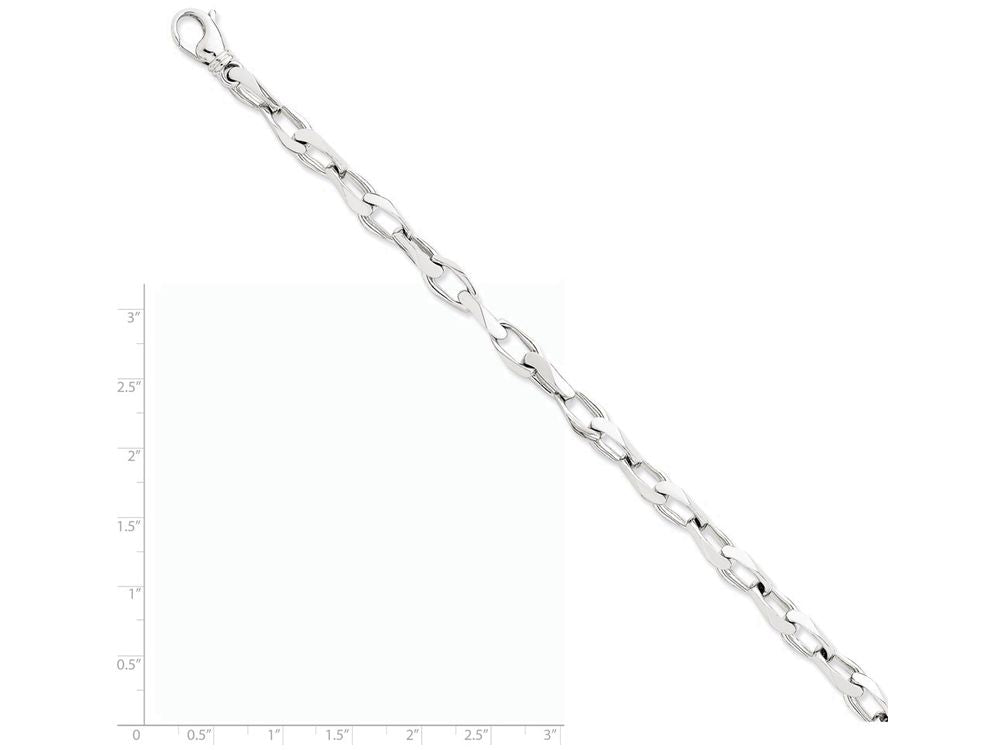 FJC Finejewelers 8 Inch 14k White Gold 6.5mm Fancy Link Chain Bracelet