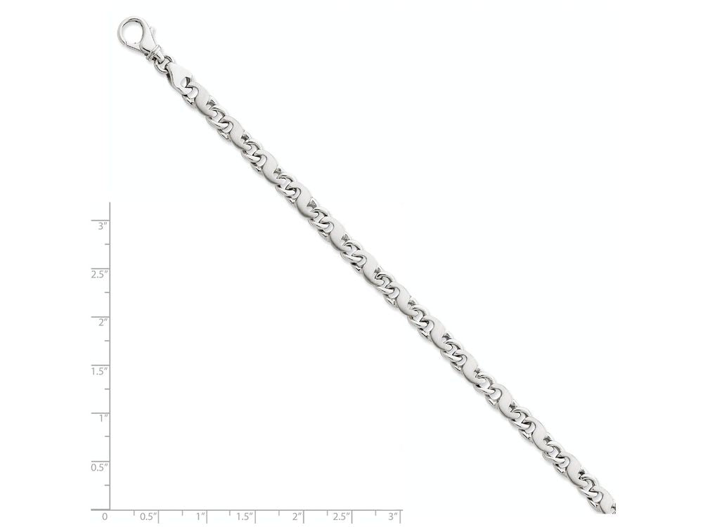 FJC Finejewelers 7 Inch 14k White Gold 6.2mm Polished Fancy Link Chain Bracelet