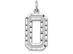 FJC Finejewelers 14 kt White Gold Casted Large Bright Cut Number 0 Charm