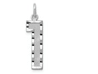 FJC Finejewelers 14 kt White Gold Casted Large Bright Cut Number 1 Charm