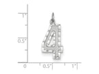 FJC Finejewelers 14 kt White Gold Casted Large Bright Cut Number 4 Charm