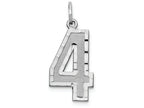 FJC Finejewelers 14 kt White Gold Casted Large Bright Cut Number 4 Charm