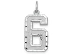 FJC Finejewelers 14 kt White Gold Casted Large Bright Cut Number 6 Charm
