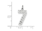 FJC Finejewelers 14 kt White Gold Casted Large Bright Cut Number 7 Charm