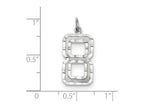 FJC Finejewelers 14 kt White Gold Casted Large Bright Cut Number 8 Charm