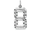 FJC Finejewelers 14 kt White Gold Casted Large Bright Cut Number 8 Charm