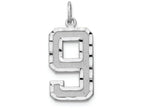 FJC Finejewelers 14 kt White Gold Casted Large Bright Cut Number 9 Charm