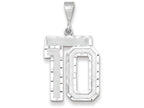 FJC Finejewelers 14k White Gold Large Bright Cut Number 10 Charm