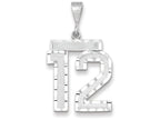 FJC Finejewelers 14k White Gold Large Bright Cut Number 12 Charm