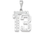 FJC Finejewelers 14k White Gold Large Bright Cut Number 13 Charm