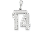 FJC Finejewelers 14k White Gold Large Bright-cut Number 14 Charm