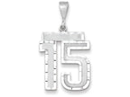 FJC Finejewelers 14k White Gold Large Bright Cut Number 15 Charm