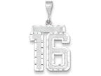 FJC Finejewelers 14k White Gold Large Bright Cut Number 16 Charm