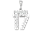 FJC Finejewelers 14k White Gold Large Bright Cut Number 17 Charm