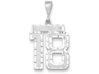 FJC Finejewelers 14k White Gold Large Bright Cut Number 18 Charm