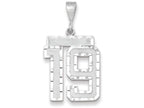 FJC Finejewelers 14k White Gold Large Bright Cut Number 19 Charm