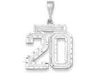 FJC Finejewelers 14k White Gold Large Bright Cut Number 20 Charm
