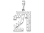 FJC Finejewelers 14k White Gold Large Bright Cut Number 21 Charm