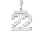 FJC Finejewelers 14k White Gold Large Bright Cut Number 22 Charm