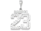 FJC Finejewelers 14k White Gold Large Bright Cut Number 23 Charm
