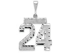 FJC Finejewelers 14k White Gold Large Bright Cut Number 24 Charm
