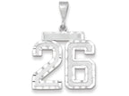 FJC Finejewelers 14k White Gold Large Bright Cut Number 26 Charm