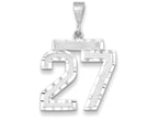 FJC Finejewelers 14k White Gold Large Bright Cut Number 27 Charm