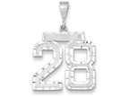FJC Finejewelers 14k White Gold Large Bright Cut Number 28 Charm