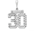 FJC Finejewelers 14k White Gold Large Bright Cut Number 30 Charm