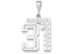 FJC Finejewelers 14k White Gold Large Bright Cut Number 31 Charm