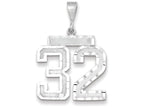FJC Finejewelers 14k White Gold Large Bright Cut Number 32 Charm
