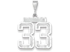 FJC Finejewelers 14k White Gold Large Bright Cut Number 33 Charm